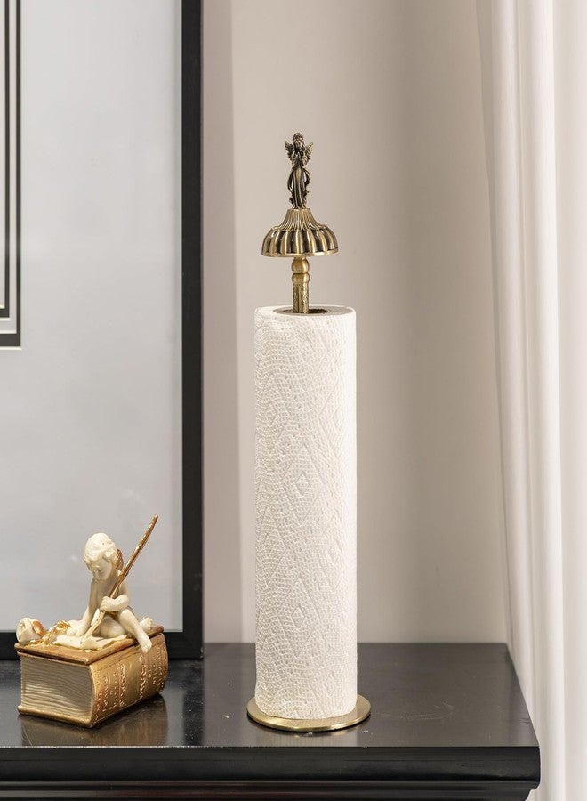 YACSNBF 1 Luxurious Brass Angel Paper Towel Holder countertop, Kitchen Bathroom Gold Paper Towel Holder - Sturdy, Durable, Elegant Kitchen and Bathroom Home Decoration - Image 2